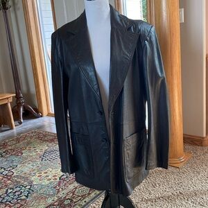 Men’s Black Leather Jacket 42L